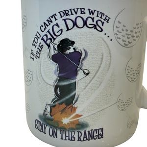 BIG DOGS Golf Coffee Mug If You Can't Drive Stay on the Range Oversized Coffee